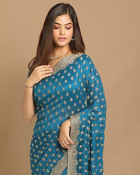 Mohey Women Enigmatic Blue Saree