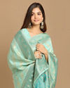 alt message - Mohey Women Enchanting Blue Designer Saree image number 1