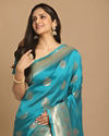 alt message - Mohey Women Dreamy Blue Saree image number 1