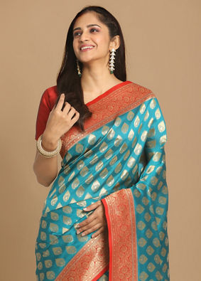 Mohey Women Trendy Dark Green Saree
