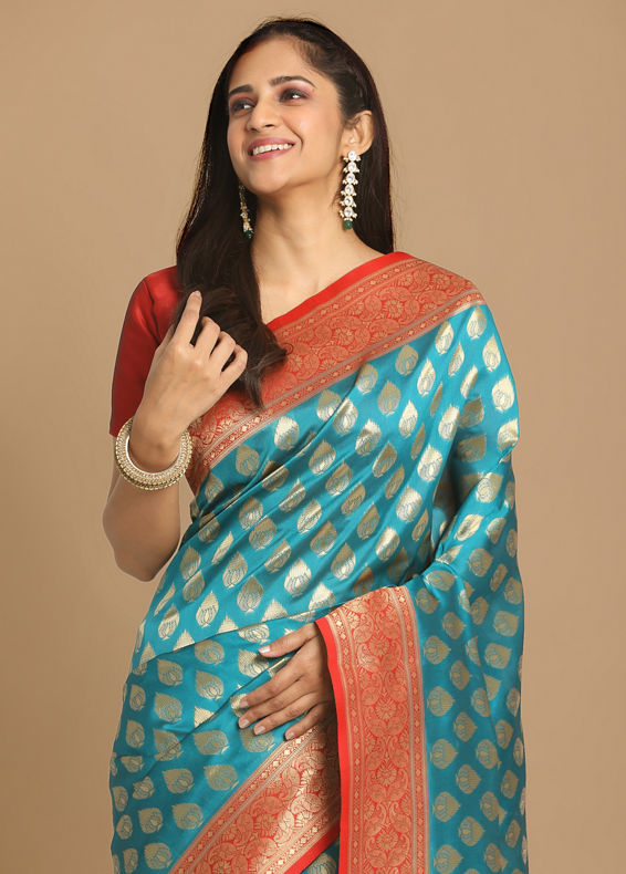 Mohey Women Trendy Dark Green Saree