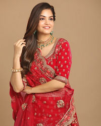 Mohey Women Glamorous Rani Pink Bridal Lehenga