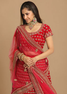 Mohey Women Traditional Embroidered Bridal Lehenga