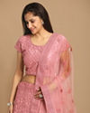 alt message - Mohey Women Beautiful Embroidered Pink Lehenga image number 1