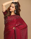 Mohey Women Delicate Wine Saree image number 1