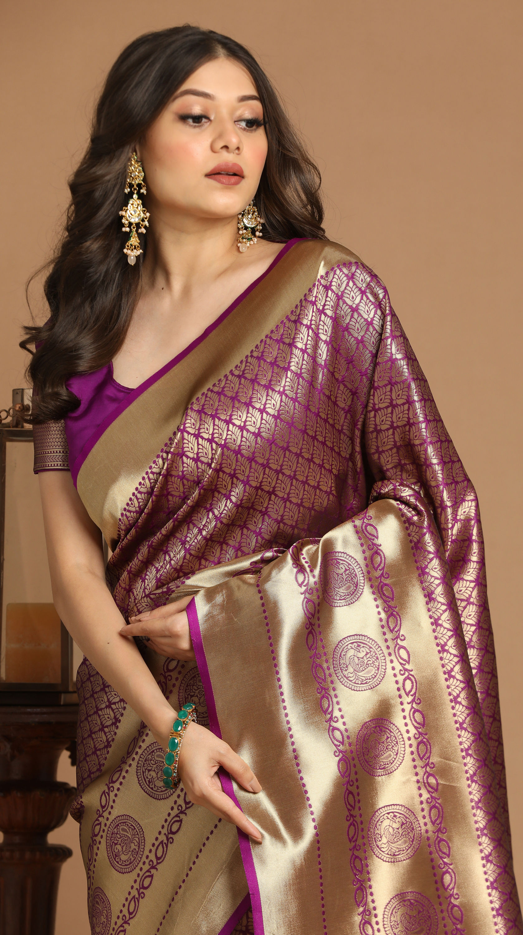 Mohey Women Royal Purple Saree