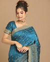 alt message - Mohey Women Stunning Blue Saree image number 1