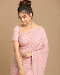 Mohey Women Princessy Pink Saree