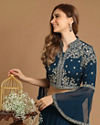 Mohey Women Glamorous Dark Blue Lehenga
