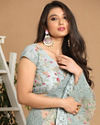 Mohey Women Light Blue Net Saree