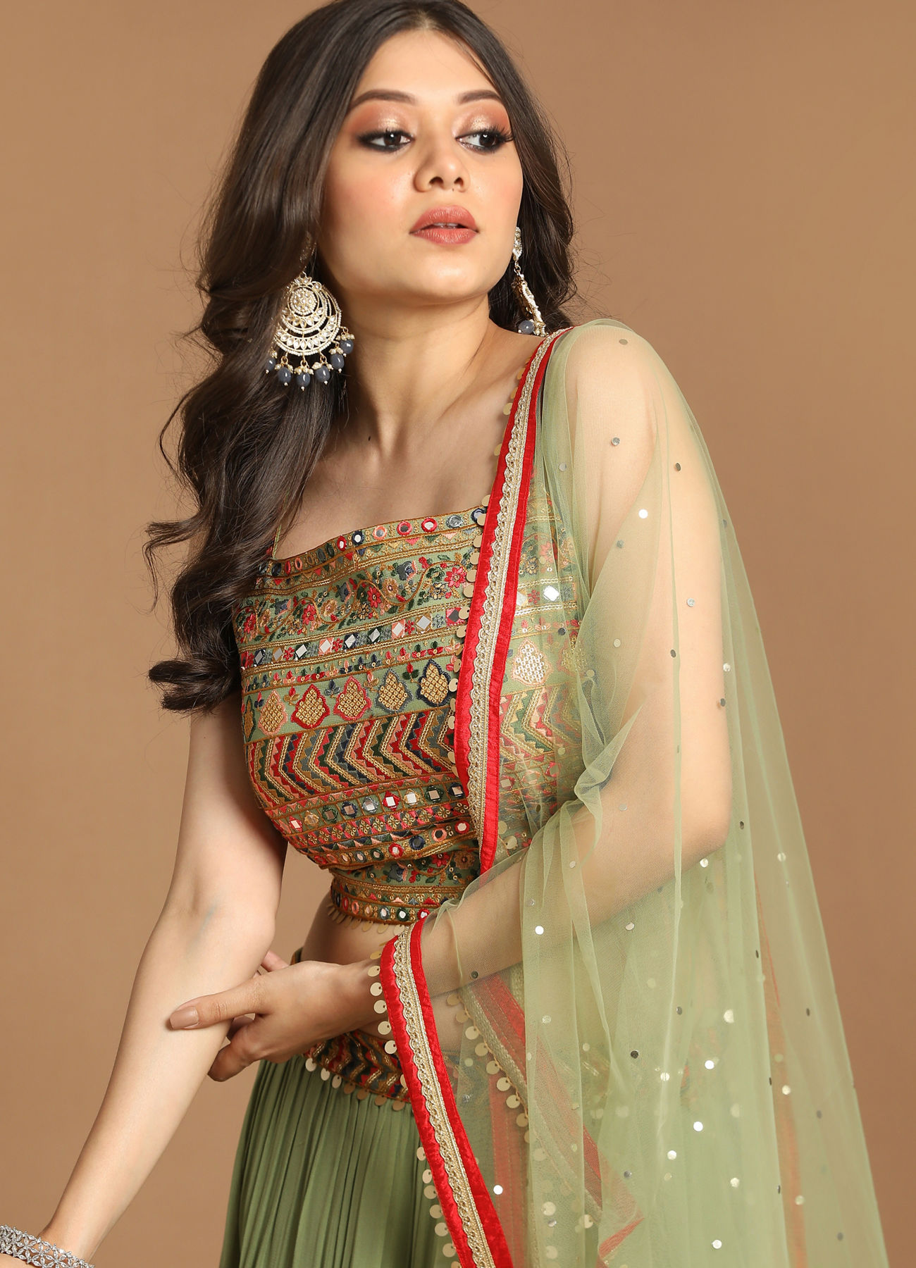 Mohey Women Attractive Pista Stitched Suit