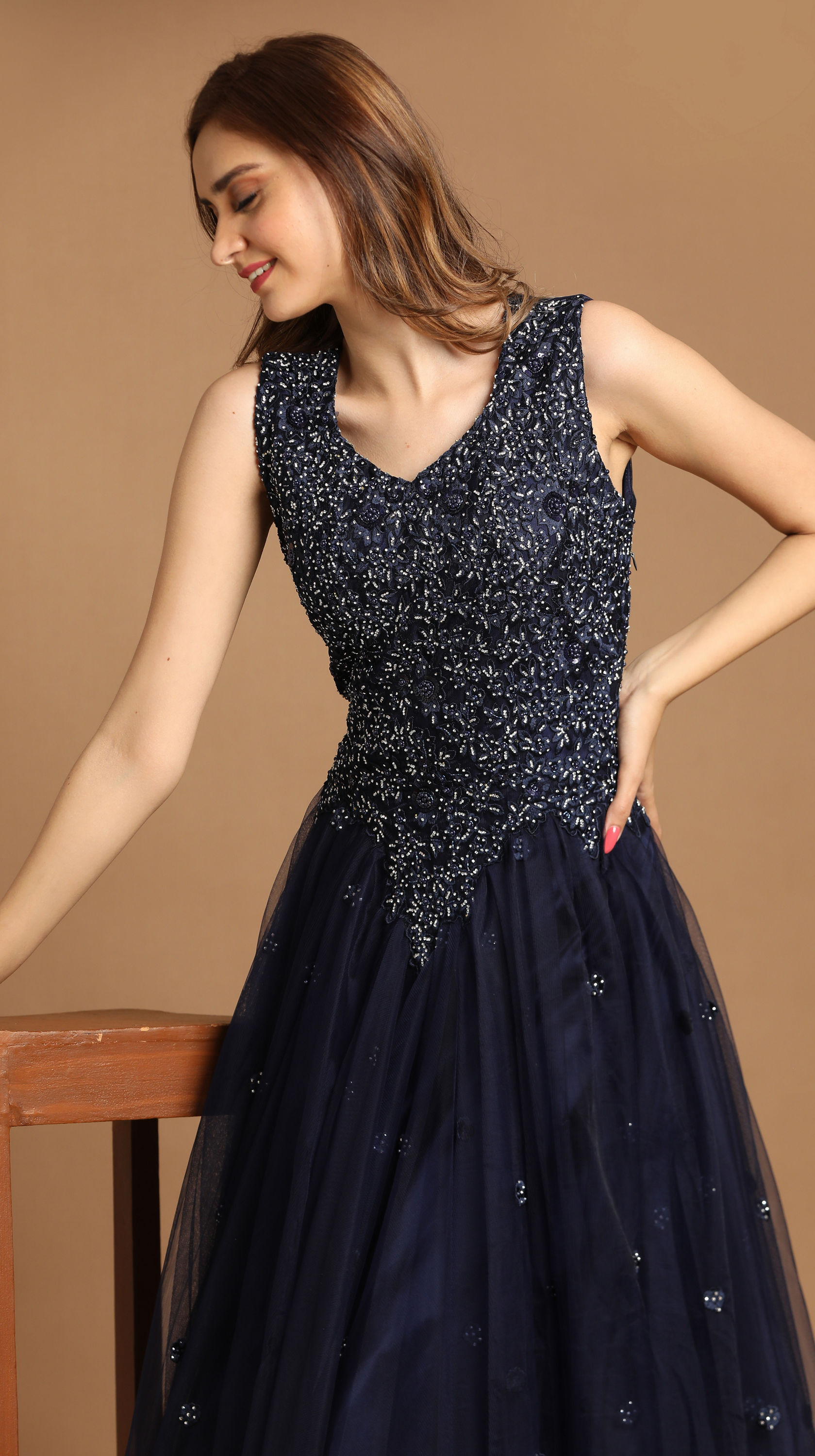 Mohey Women Bold Blue Gown