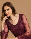Dazzling Wine Party Wear Gown image number 1