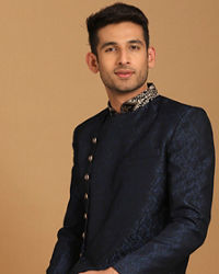 Manyavar Men Dark Blue Indo Western With Dupatta