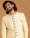 Manyavar Men Luxe Cream Color Sherwani image number 0