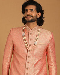 Manyavar Men Elegant Rani Pink Sherwani