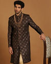 Manyavar Men Regal Velvet Maroon Sherwani Set