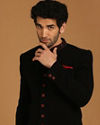 Manyavar Men Black Indo Western With Dupatta