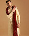 Manyavar Men Minimalist Light Beige Sherwani