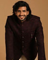 Manyavar Men Attractive Maroon Indo Western