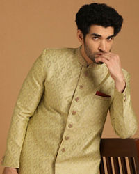 Manyavar Men Charismatic Green Indo Western