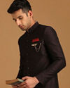 Manyavar Men Smart Fit Wine Indo Western