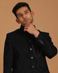 Manyavar Men Attractive Blue Indo Western