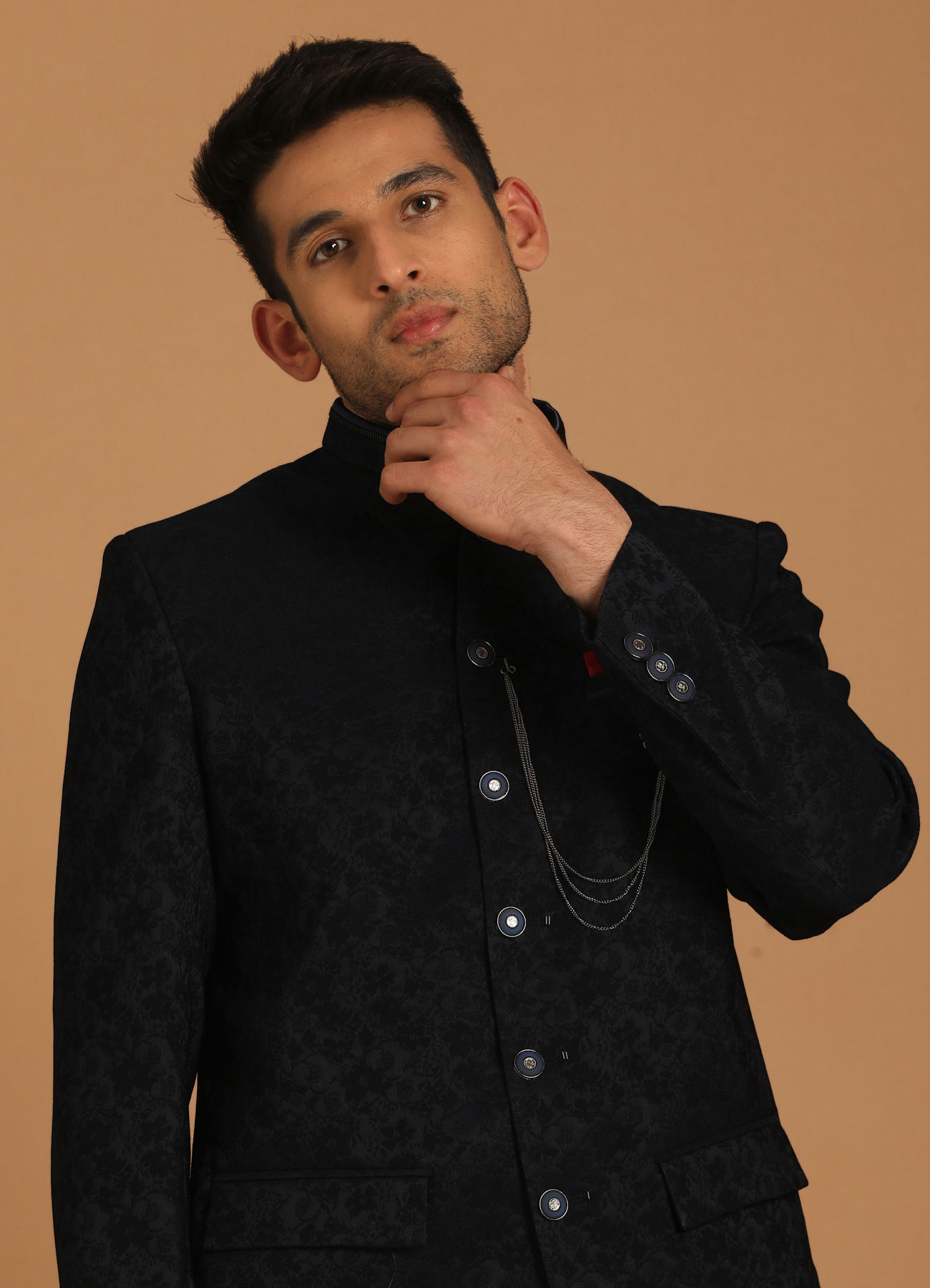 Manyavar Men Attractive Blue Indo Western