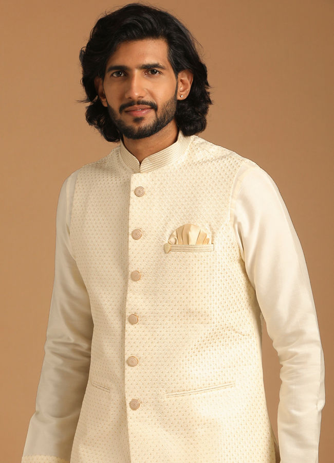 Manyavar kurta pajama with jacket sale