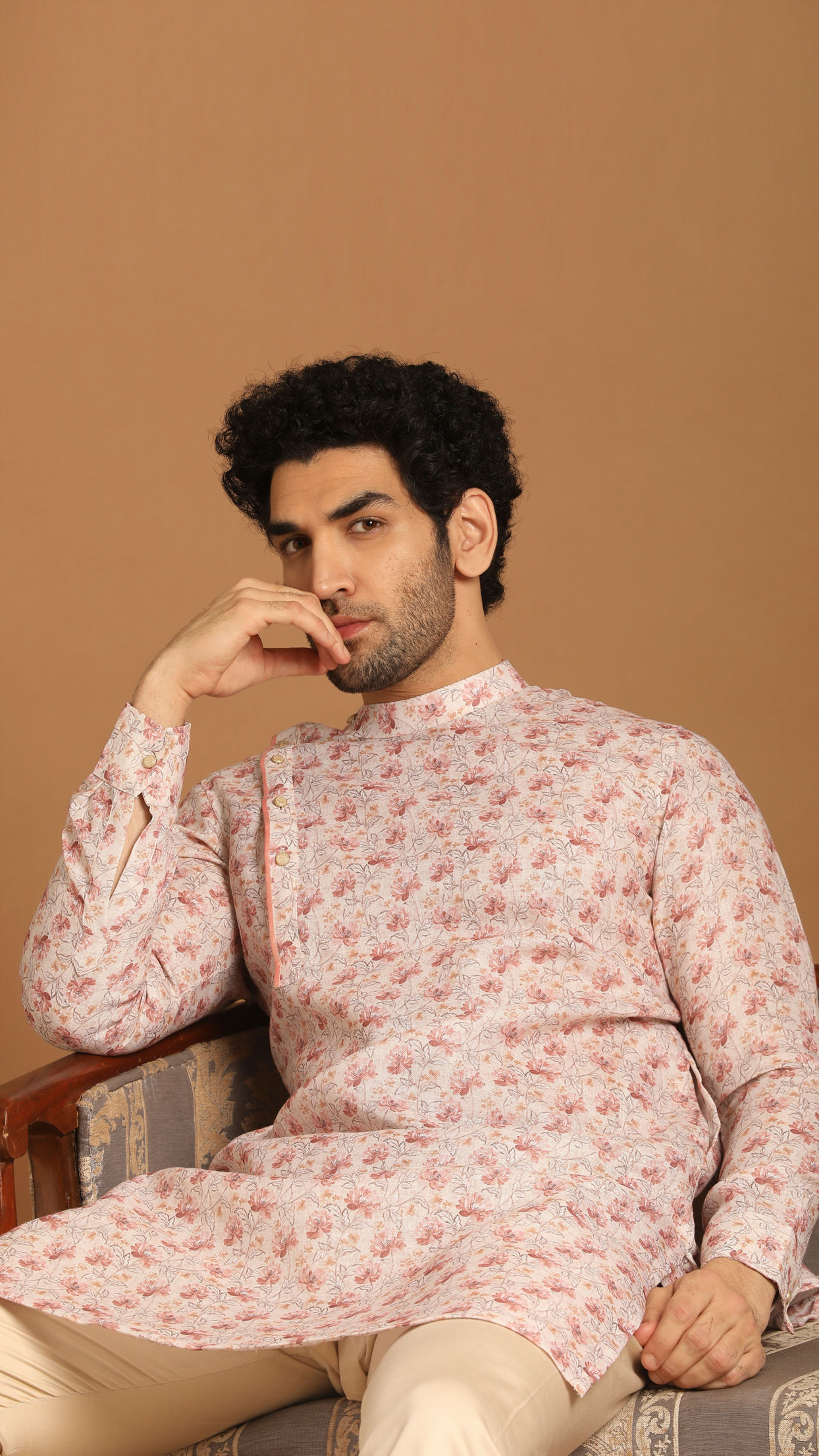 Buy Biscuit Shade Casual Kurta Online in India Manyavar Kurta for Men