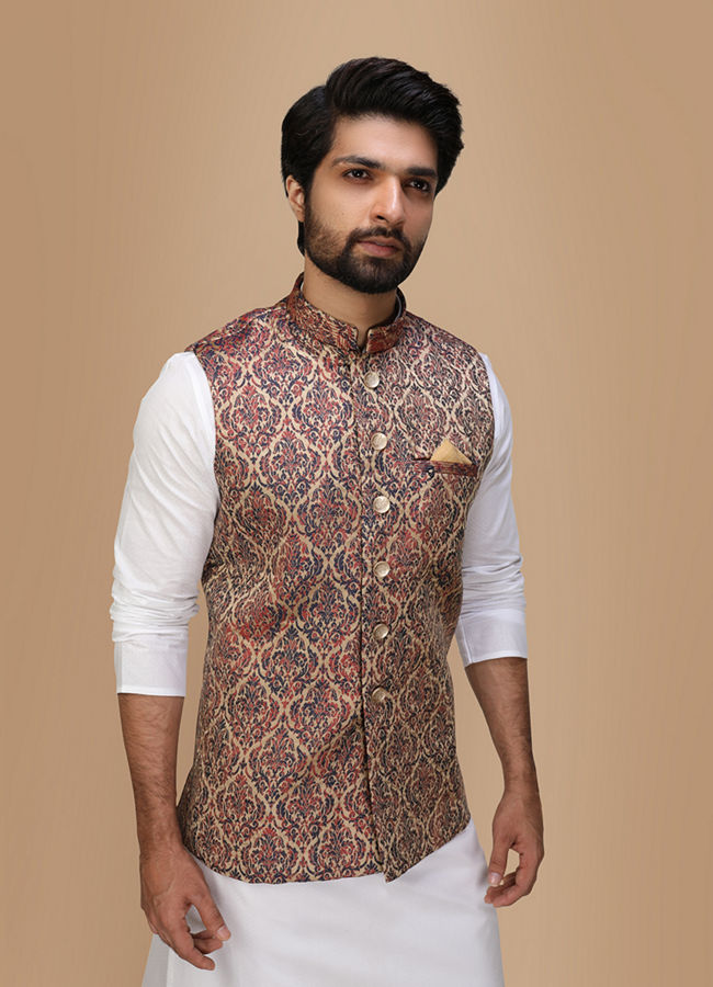 Majestic Maroon Party Wear Jacket image number 0