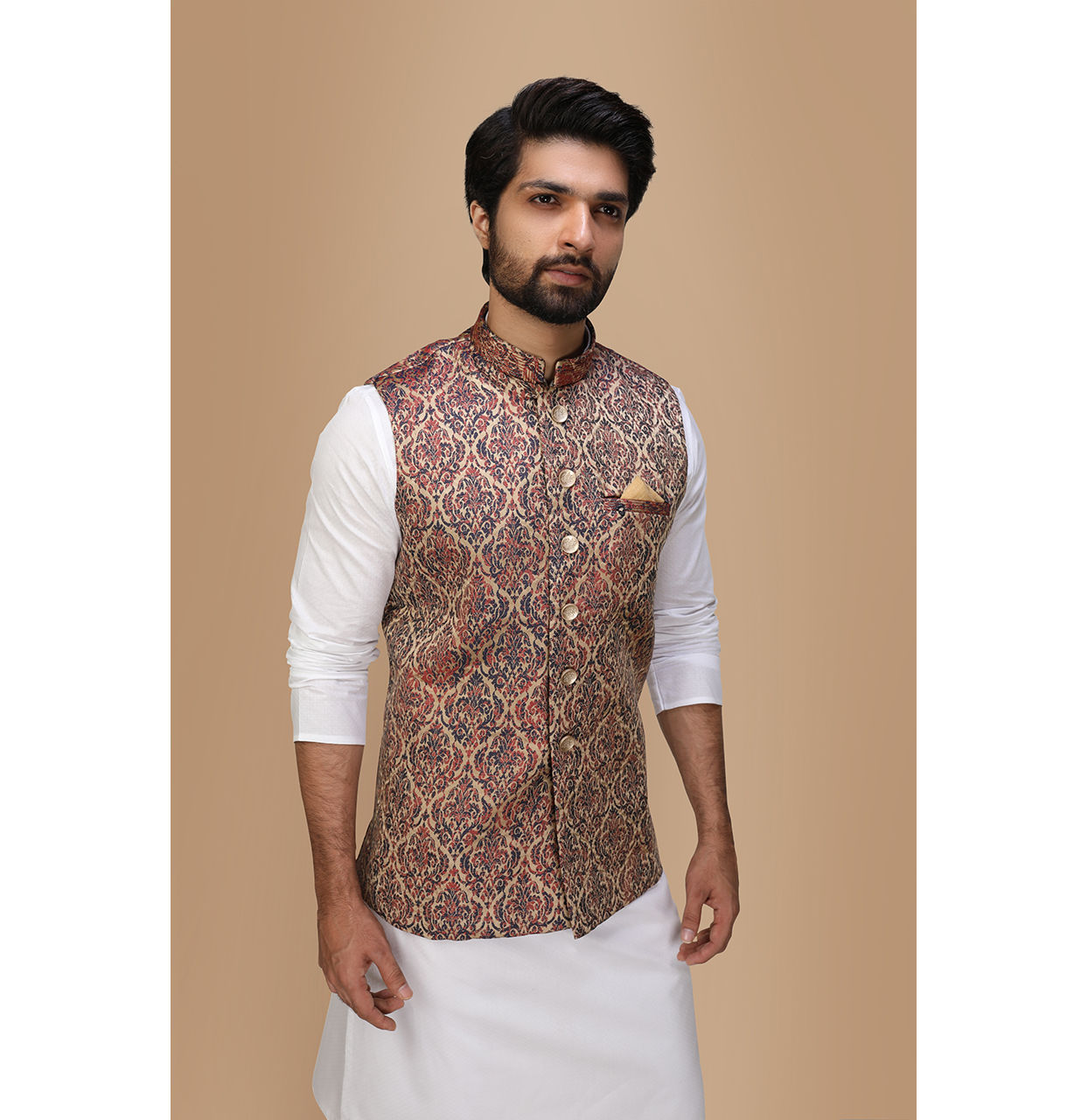 Manyavar Men Majestic Maroon Party Wear Jacket