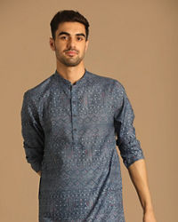 Manyavar Men Casual Blue Kurta