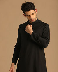 Manyavar Men Casual Black Kurta