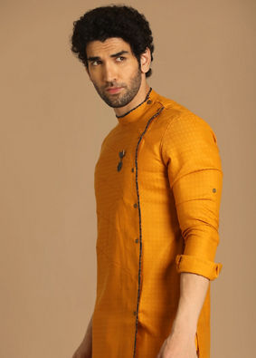 Crisp Light Orange Kurta image number 0