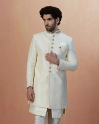 Manyavar Men Sesame White Indo Western