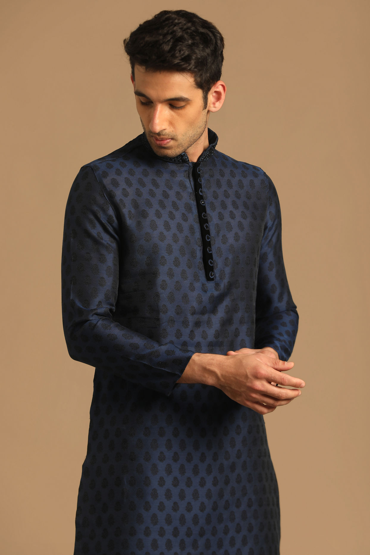 Manyavar Men Sublime Blue Kurta Set
