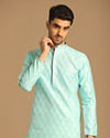 Manyavar Men Peppy Blue Kurta Set