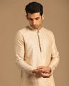 Cream Jacquard Kurta Set image number 0