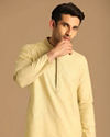 Manyavar Men Beige Solid Kurta Set