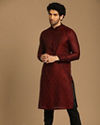 Manyavar Men Vibrant Maroon Kurta Set