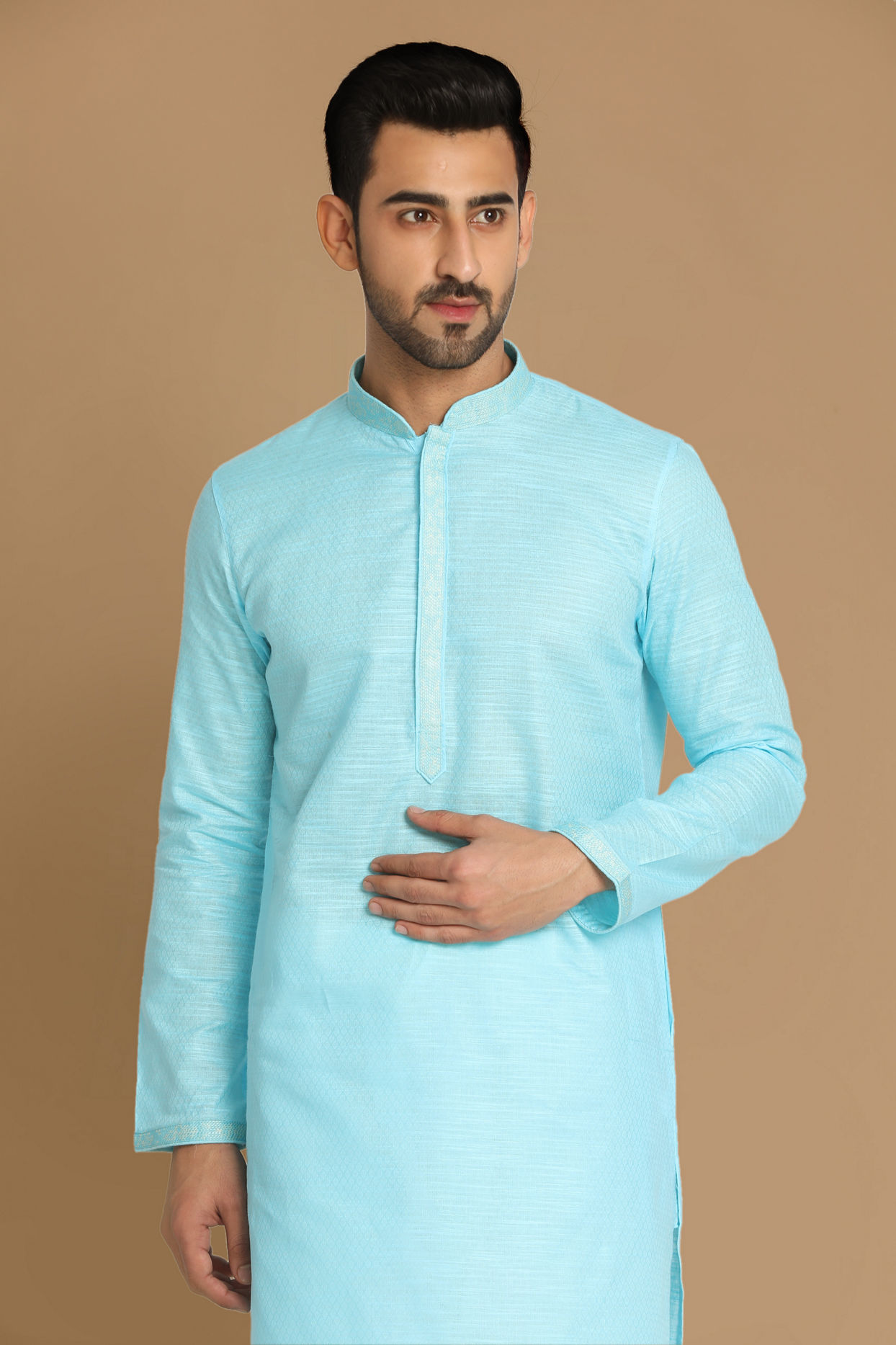 Manyavar Men Sublime Blue Kurta Set