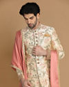 Manyavar Men Biscuit Shade Indo Western Set