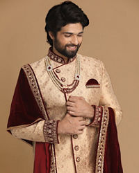 Manyavar Men Regal Fawn Sherwani Set