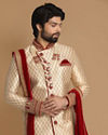 Manyavar Men Graceful Beige Sherwani Set