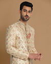 alt message - Manyavar Men Resplendent Beige Sherwani image number 0