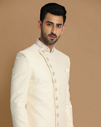 Manyavar Men Luxe Cream Indo Western Set