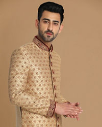Manyavar Men Flambouyant Fawn Sherwani