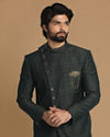 alt message - Manyavar Men Contemporary Green Indo-Western image number 0