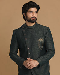 Manyavar Men Contemporary Green Indo Western